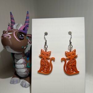 3D Printed Cat Earrings *Allergy Friendly*